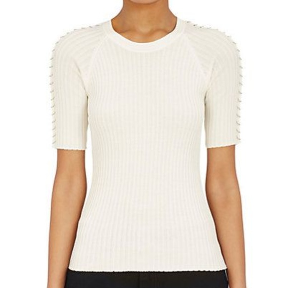 Alexander Wang Sweaters - Alexander Wang Embellished Ribbed Cotton Sweater